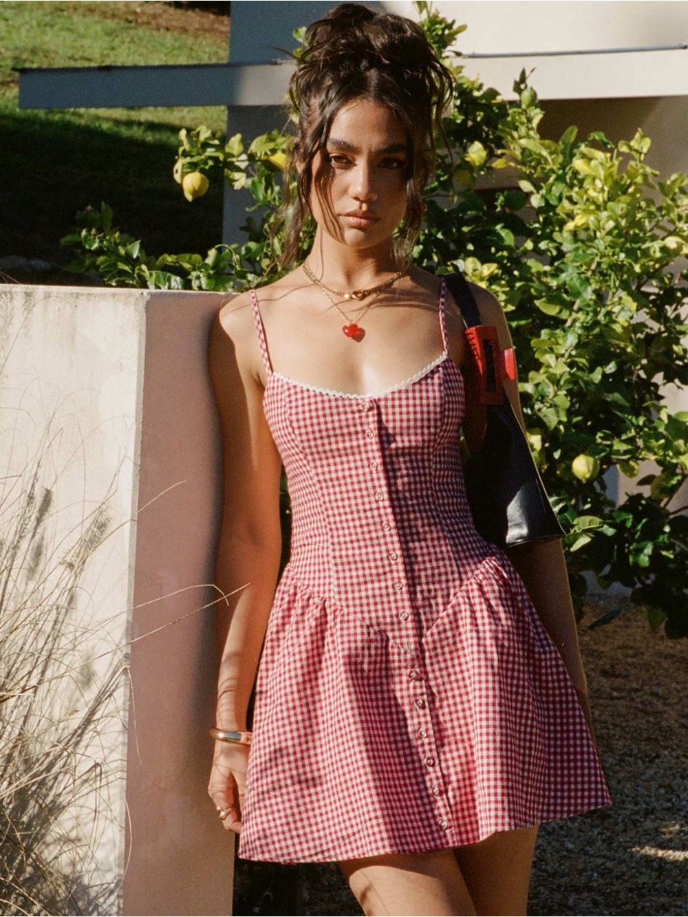 NWT Princess Polly Toulouse Mini Dress Red Gingham
